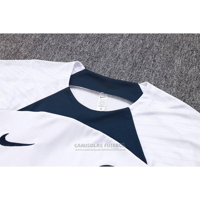 Fato de Treino Paris Saint-Germain Manga Curta 2023-2024 Branco - Calcas Curta